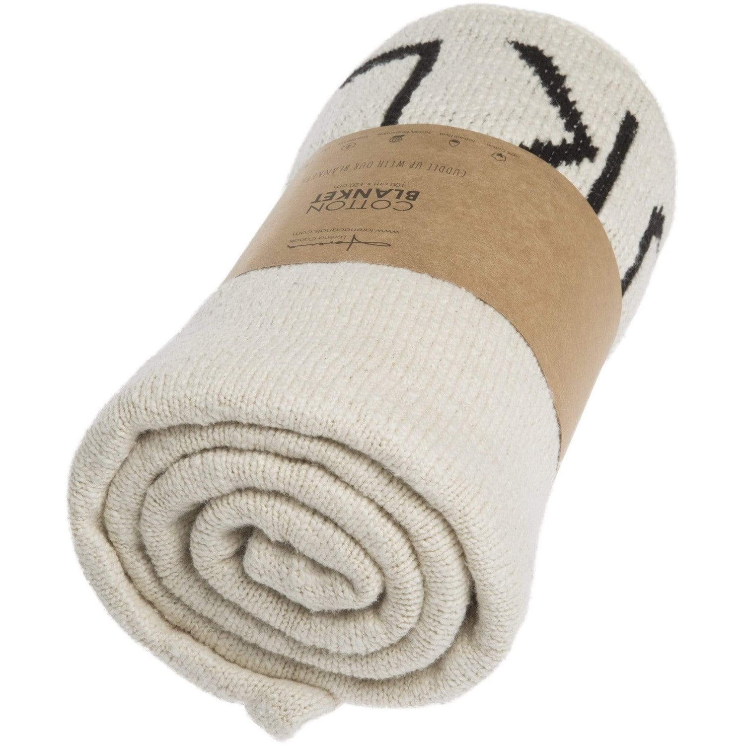 Rugs by Roo | Lorena Canals ABC Natural Black Knitted Baby Blanket-BLC-ABC-NAT