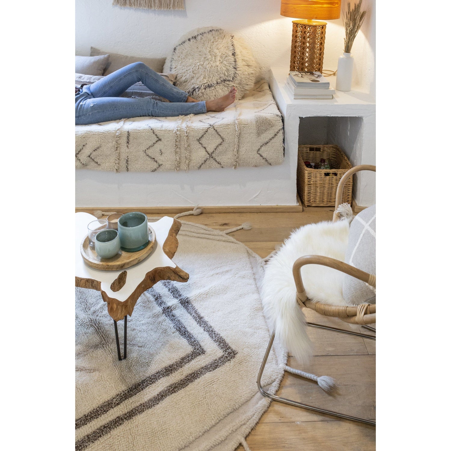 Rugs by Roo | Lorena Canals Berber Soul Wool Washable Pouffe-WO-P-BERB