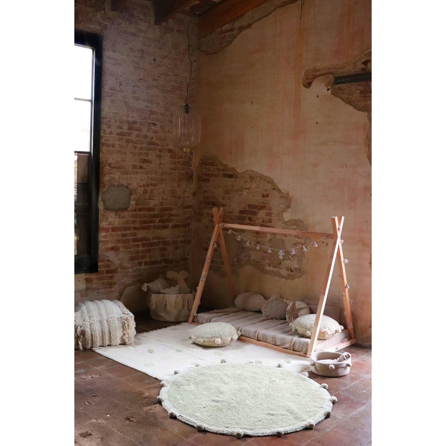 Rugs by Roo | Lorena Canals Bubbly Olive Floor Cushion-SC-BUB-OLV