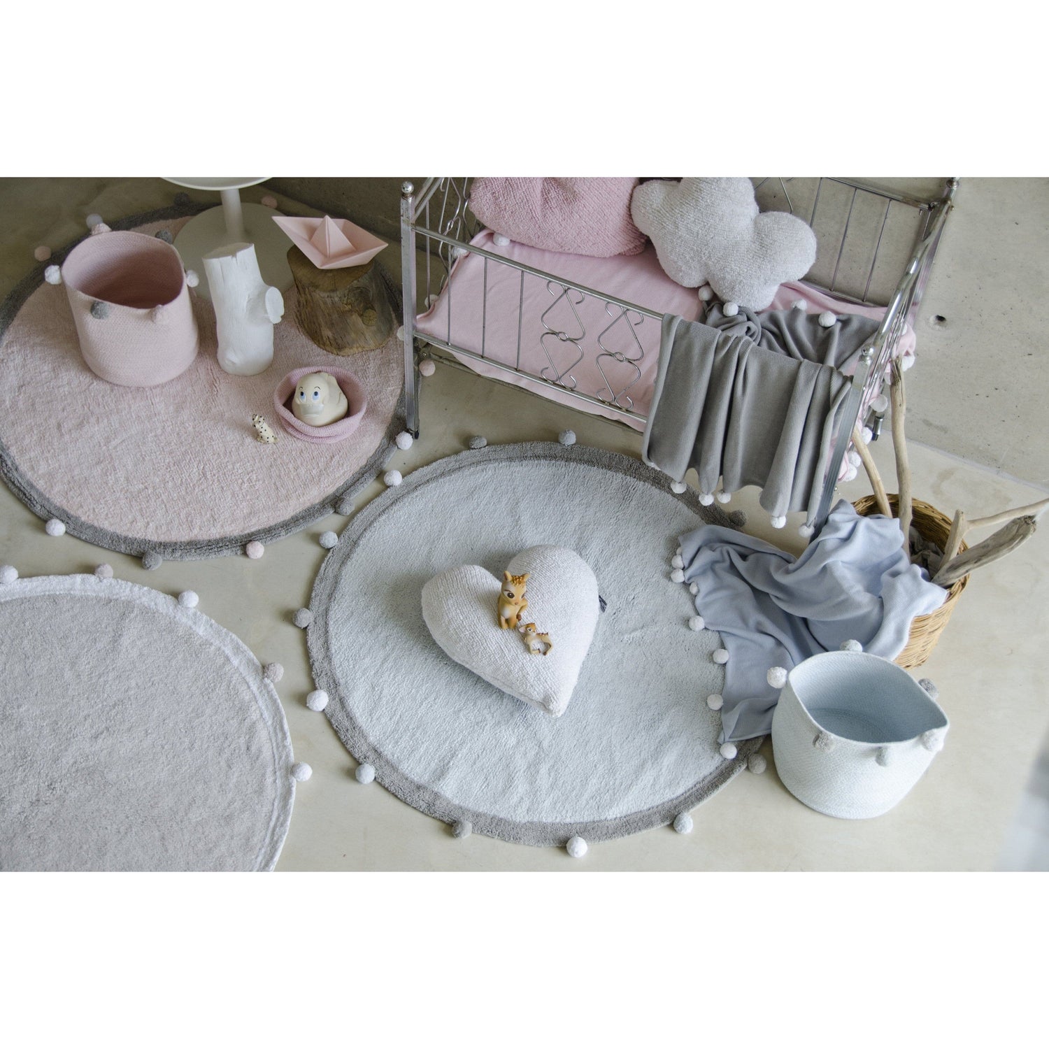 Rugs by Roo | Lorena Canals Bubbly Pink Baby Basket-BSK-BUBBLY-PINK