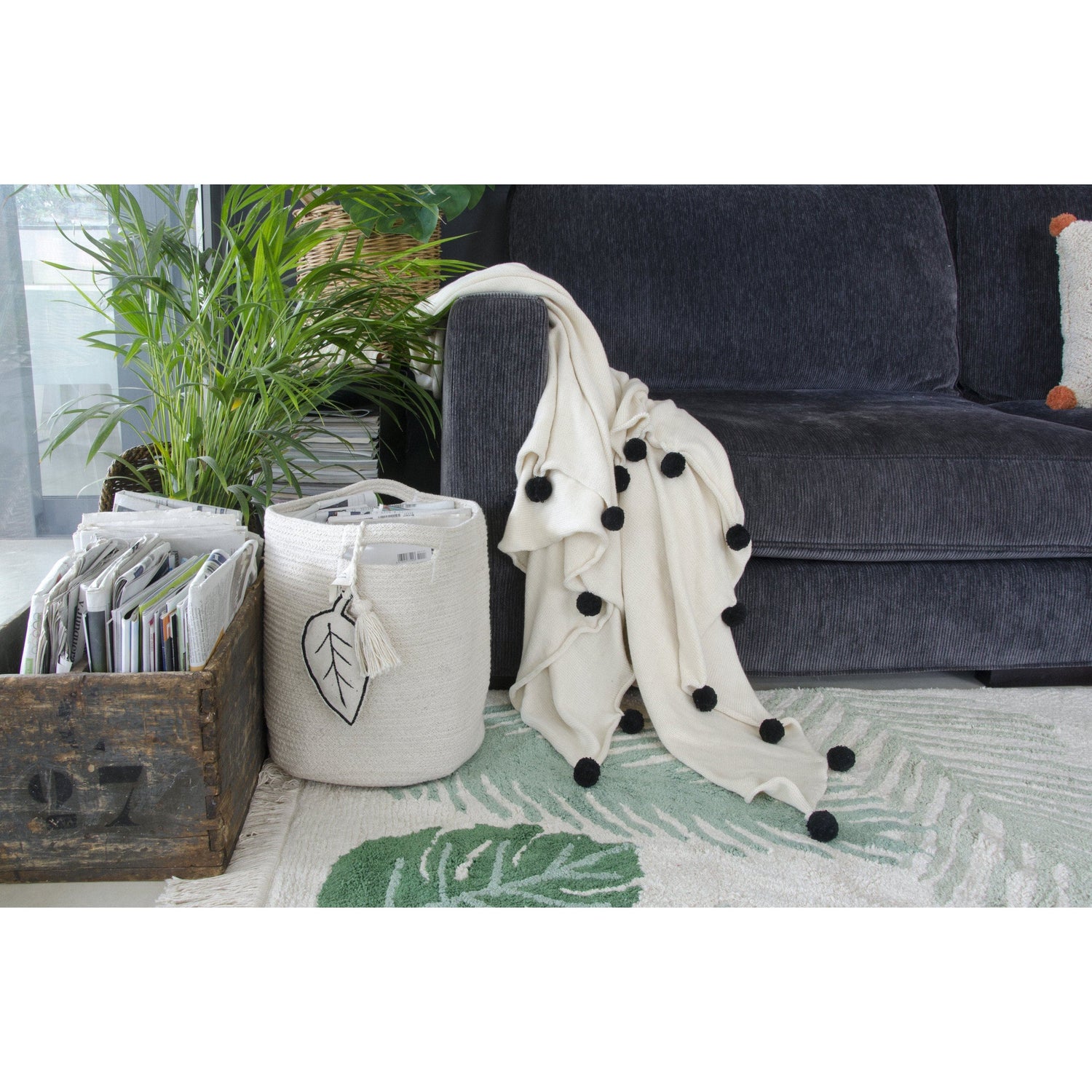 Rugs by Roo | Lorena Canals Leaf Natural Basket-BSK-LEAF-NAT