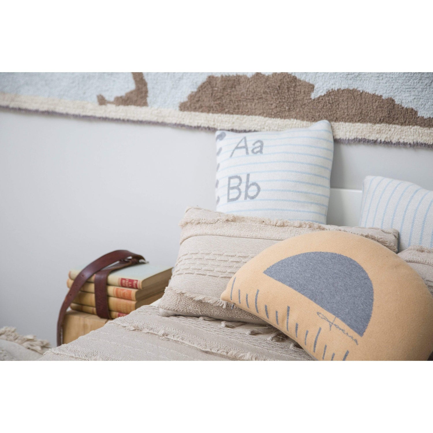 Rugs by Roo | Lorena Canals Ruler Knitted Cushion-SC-RULER