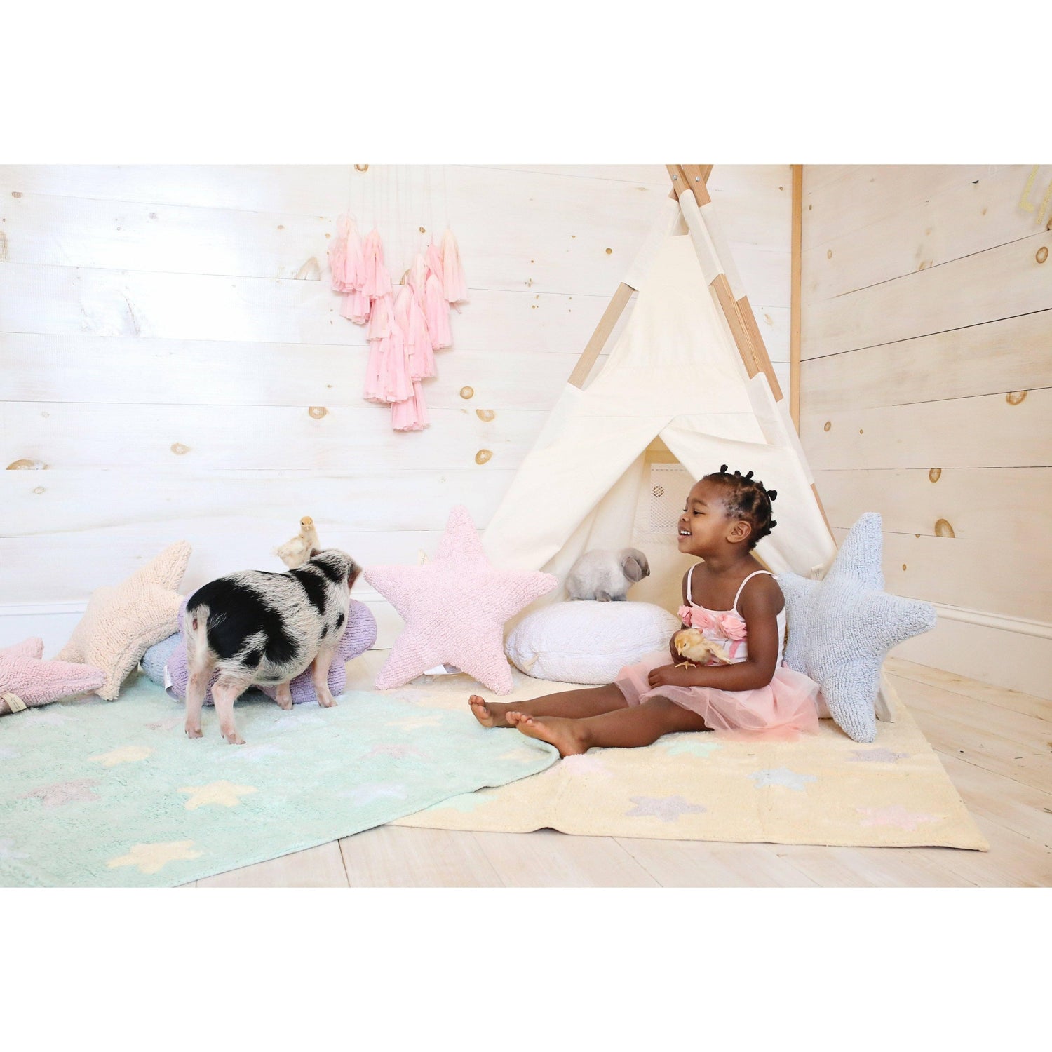 Rugs by Roo | Lorena Canals Star Pink Cushion-SC-ST-PK