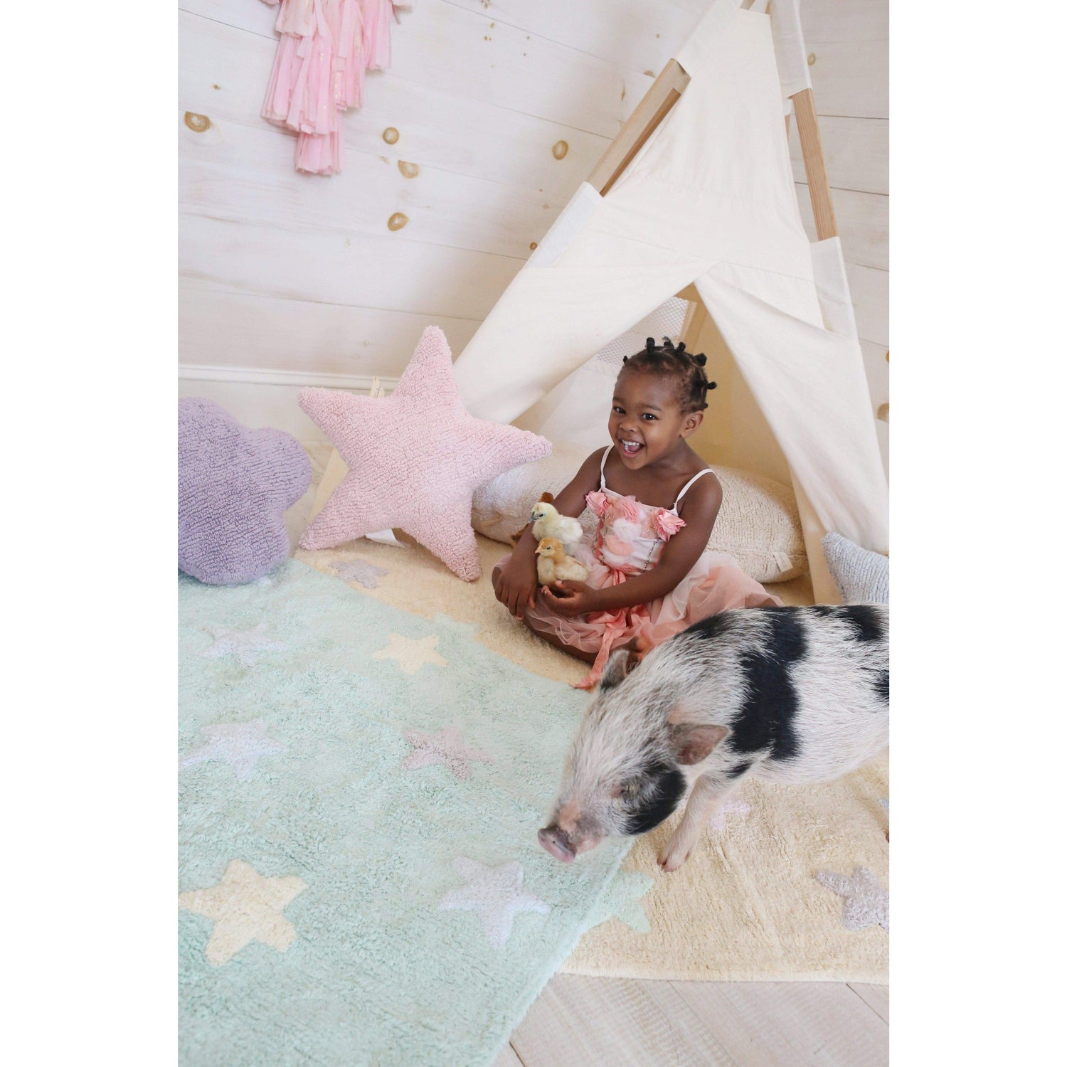 Rugs by Roo | Lorena Canals Star Pink Cushion-SC-ST-PK