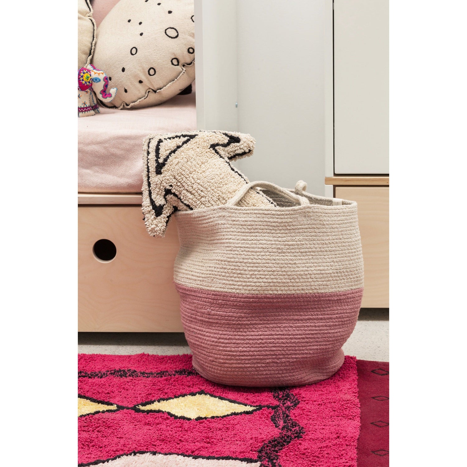 Rugs by Roo | Lorena Canals Zoco Ash Rose Natural Basket-BSK-ZOCO-ASH