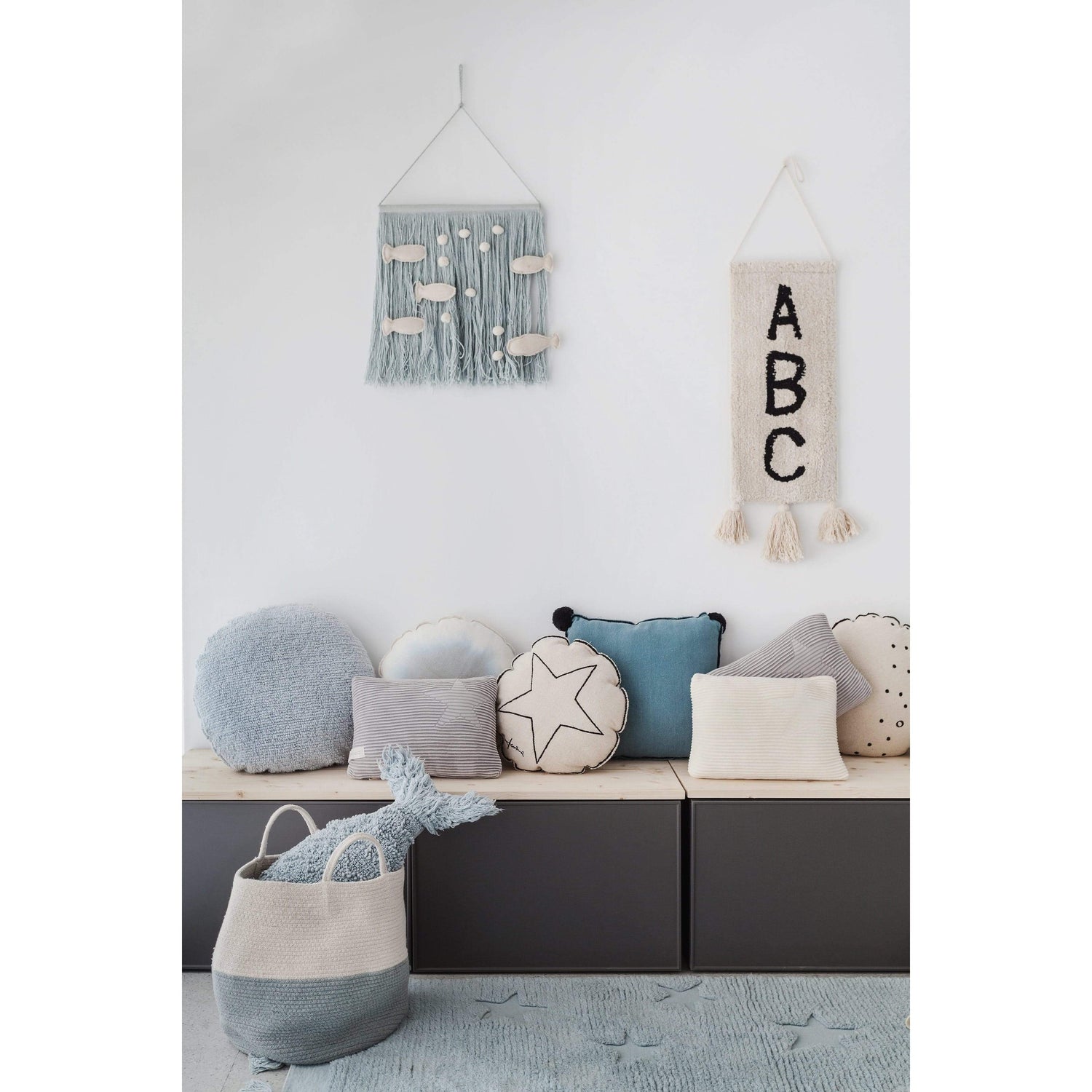 Rugs by Roo | Lorena Canals Zoco Vintage Blue Natural Basket-BSK-ZOCO-VINTBL