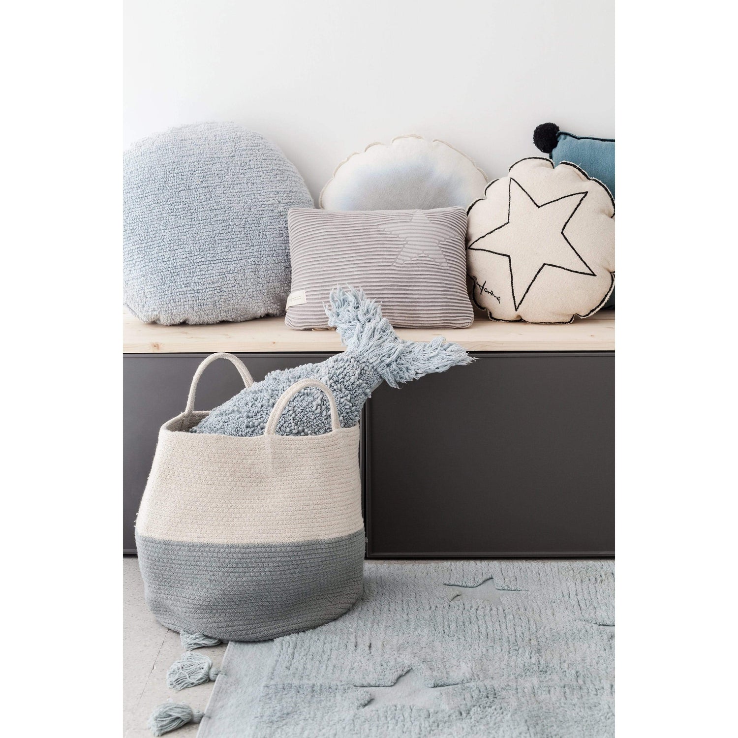 Rugs by Roo | Lorena Canals Zoco Vintage Blue Natural Basket-BSK-ZOCO-VINTBL