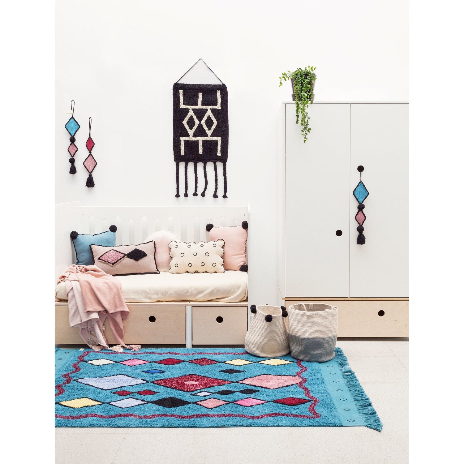 Rugs by Roo | Lorena Canals Zoco Vintage Blue Natural Basket-BSK-ZOCO-VINTBL