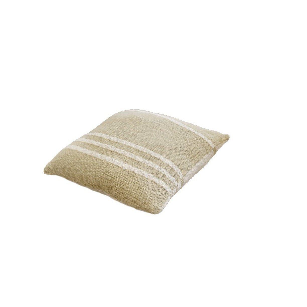 Rugs by Roo | Lorena Canals Duetto Olive Natural Knitted Cushion-SC-DUETTO-OLV