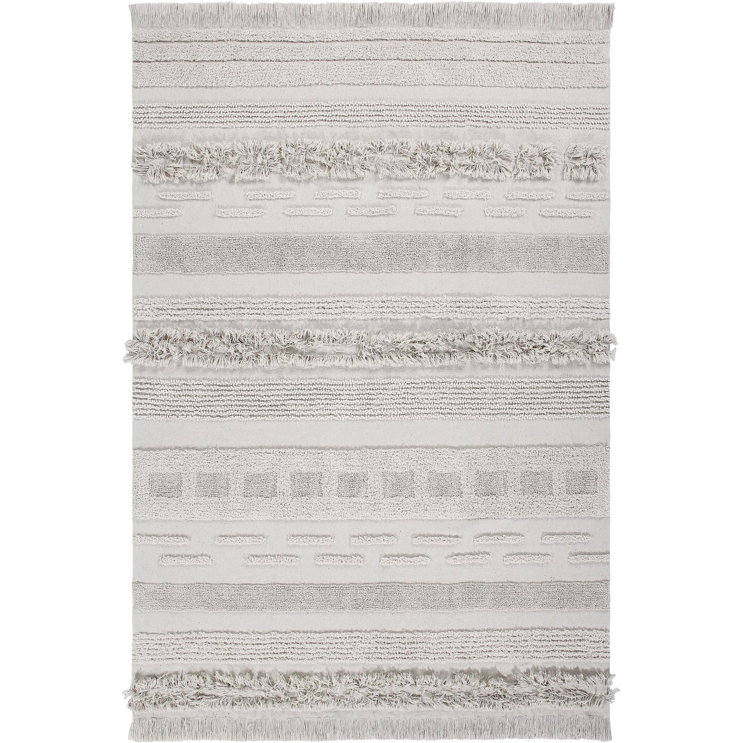 Air Dune White Natural Machine Washable Area Rug