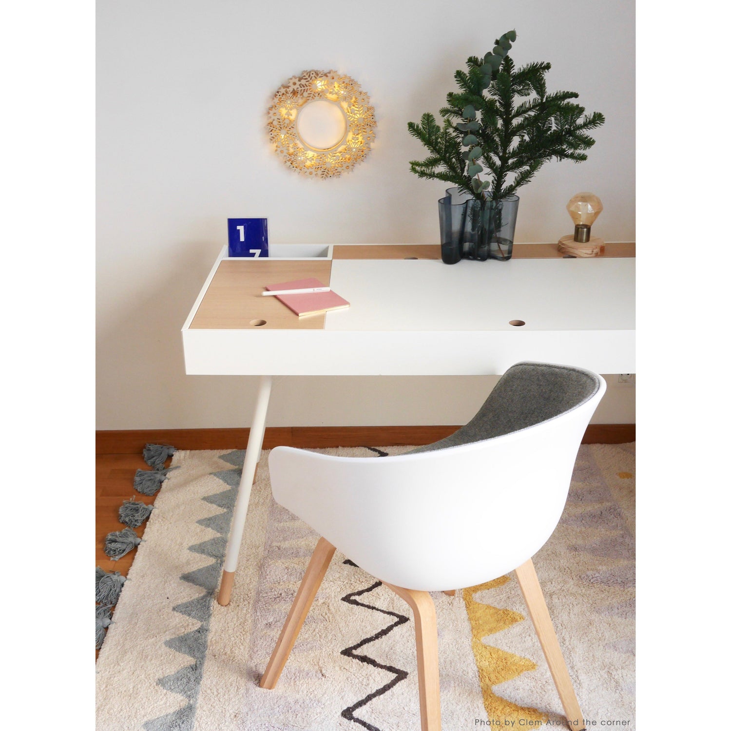 Rugs by Roo | Lorena Canals Azteca Natural Vintage Blue Machine Washable Area Rug-C-AZ-NVB