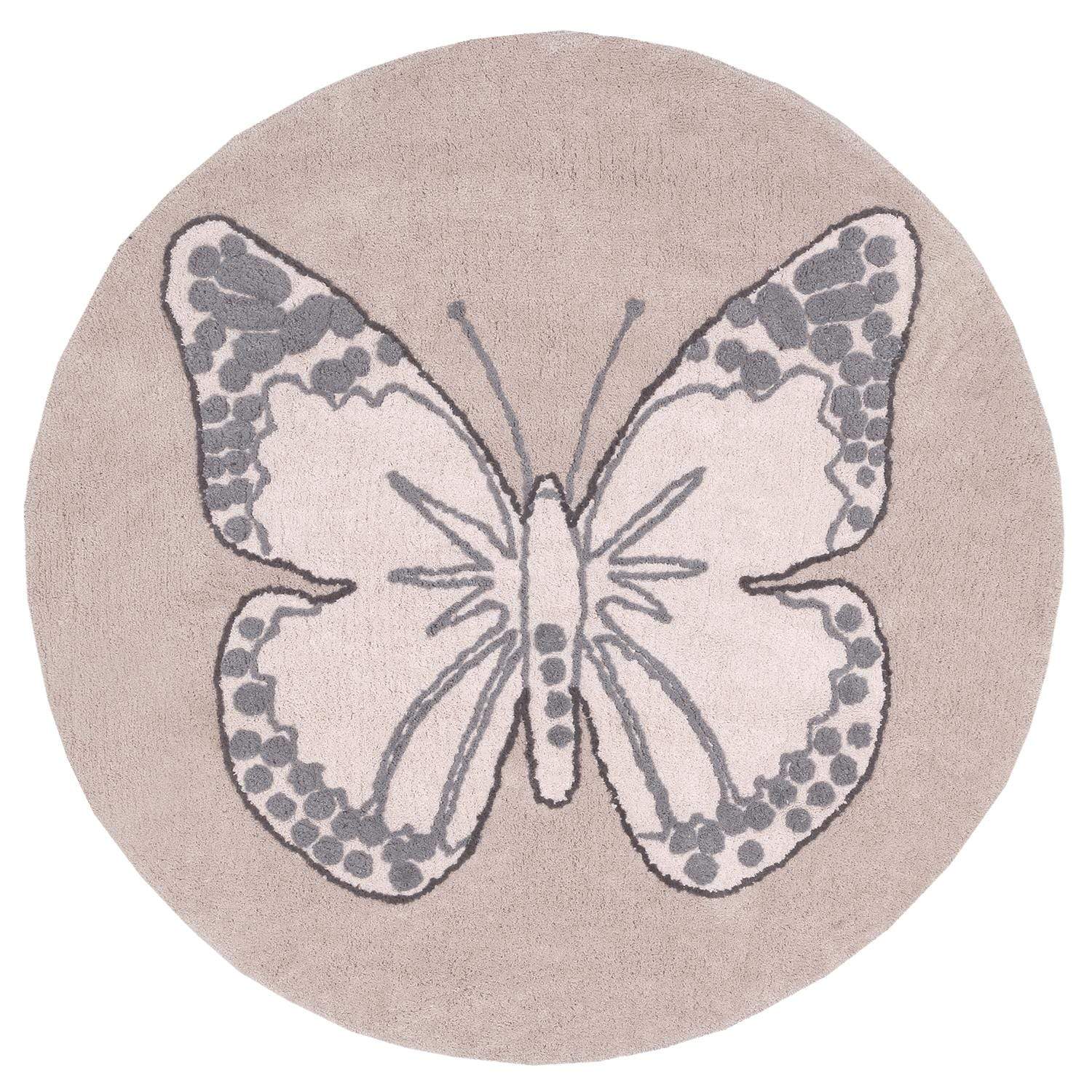 Rugs by Roo | Lorena Canals Butterfly Vintage Nude Machine Washable Area Rug-C-BUT-N