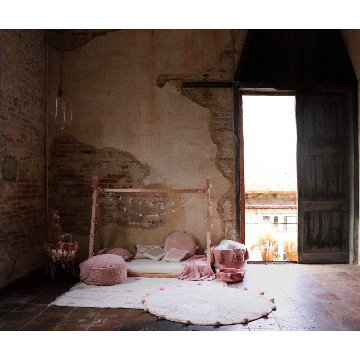 Rugs by Roo | Lorena Canals Hippy Dots Natural Vintage Nude Washable Area Rug-C-HIDO-VNU