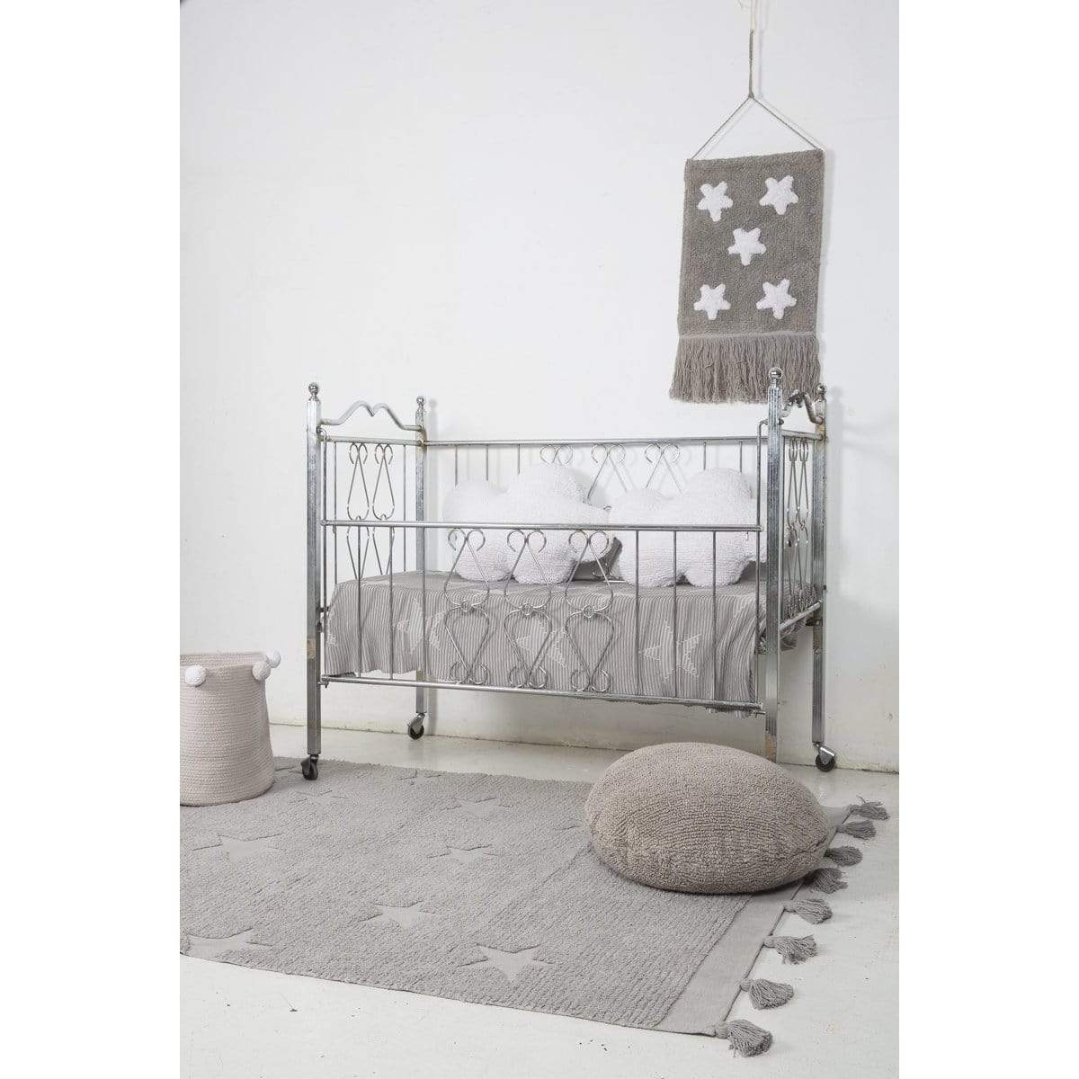 Washable Rug Hippy Stars Grey