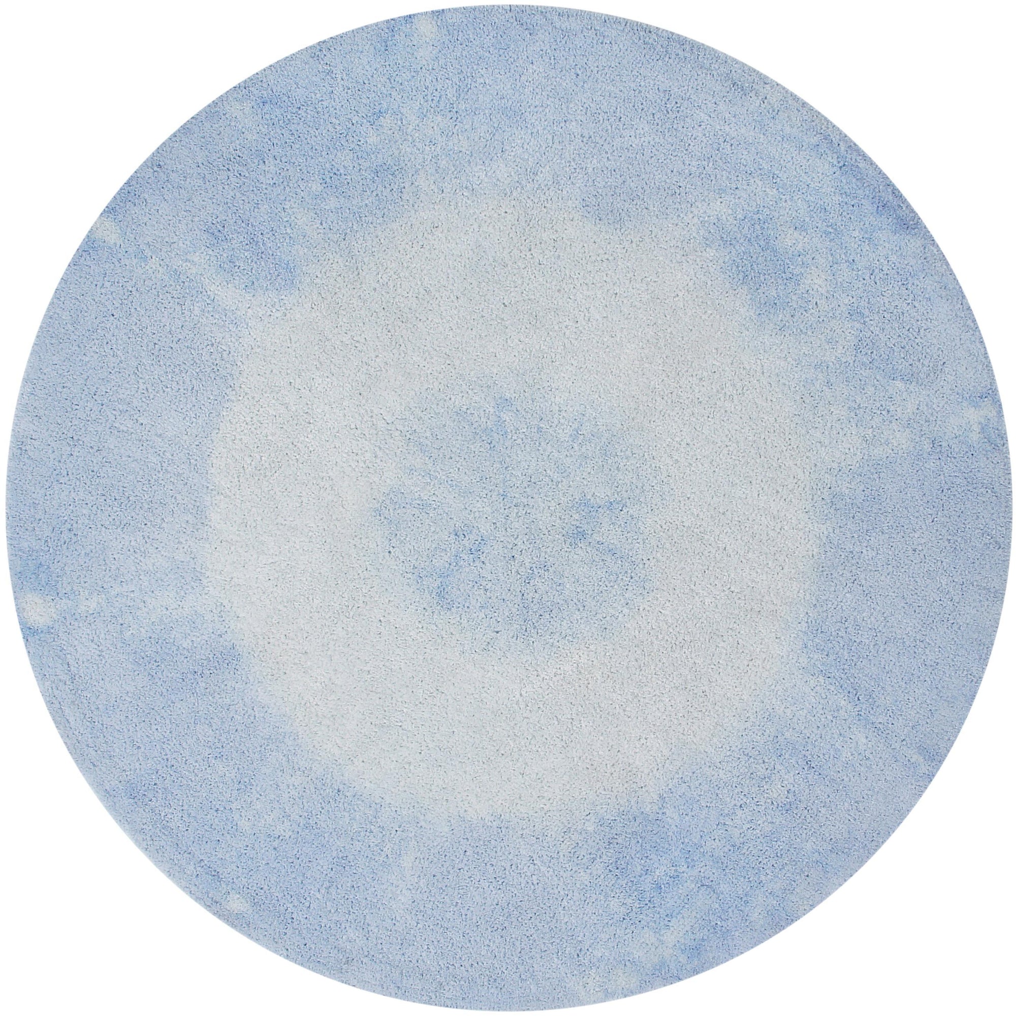 Rugs by Roo | Lorena Canals Machine Washable Tie Dye Soft Blue Round Rug-C-TIE-BL
