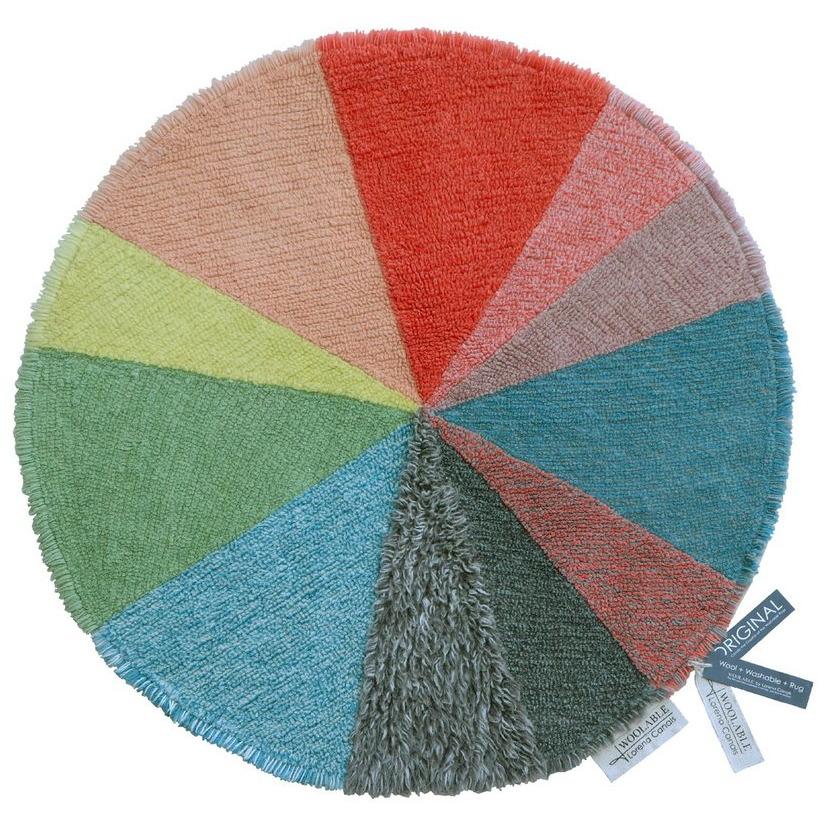 Rugs by Roo | Lorena Canals Pie Chart Wool Washable Area Rug-WO-PIE-RS