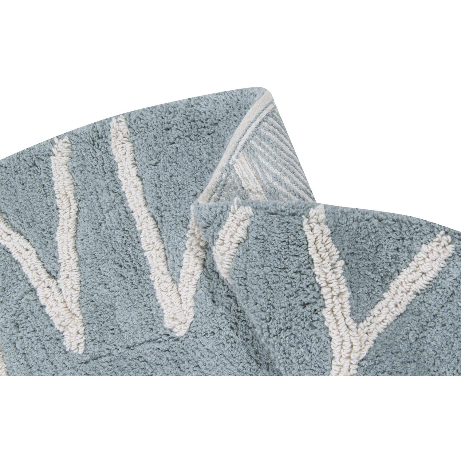 Rugs by Roo | Lorena Canals Round ABC Vintage Blue Natural Machine Washable Area Rug-C-ABC-VBN