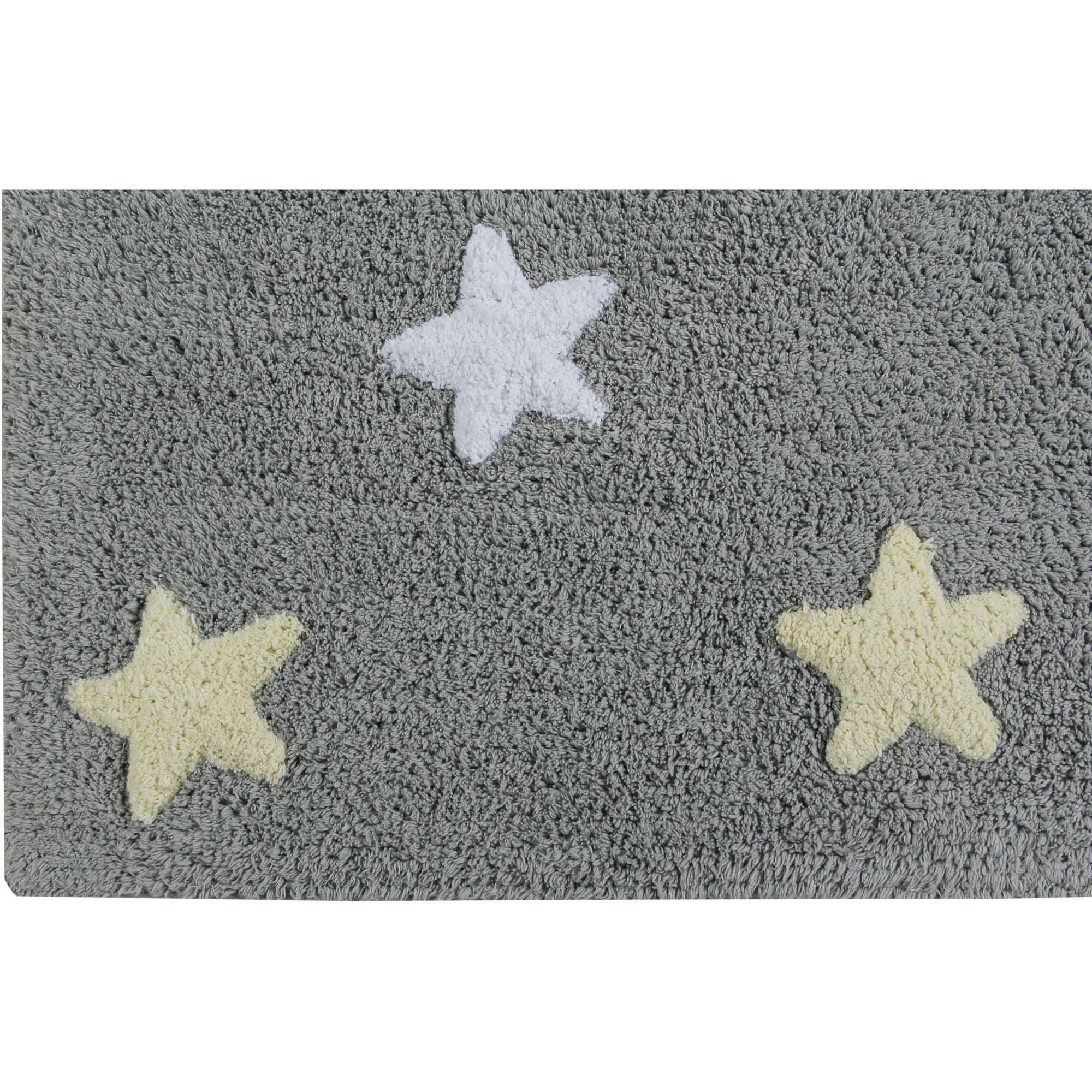 Lorena Canals Tricolor Stars Grey Pink Machine Washable Area Rug