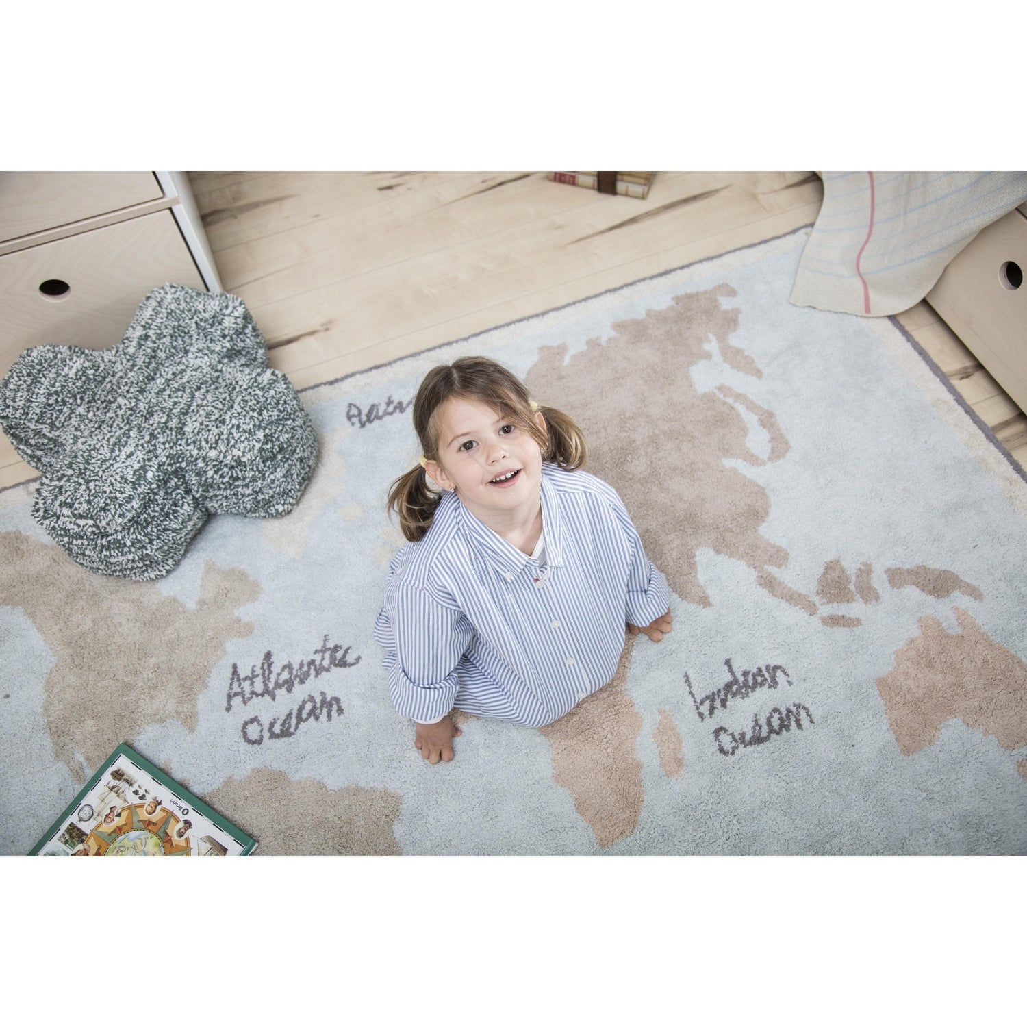 Rugs by Roo | Lorena Canals Vintage Map Machine Washable Kids Area Rug-C-VINTMAP