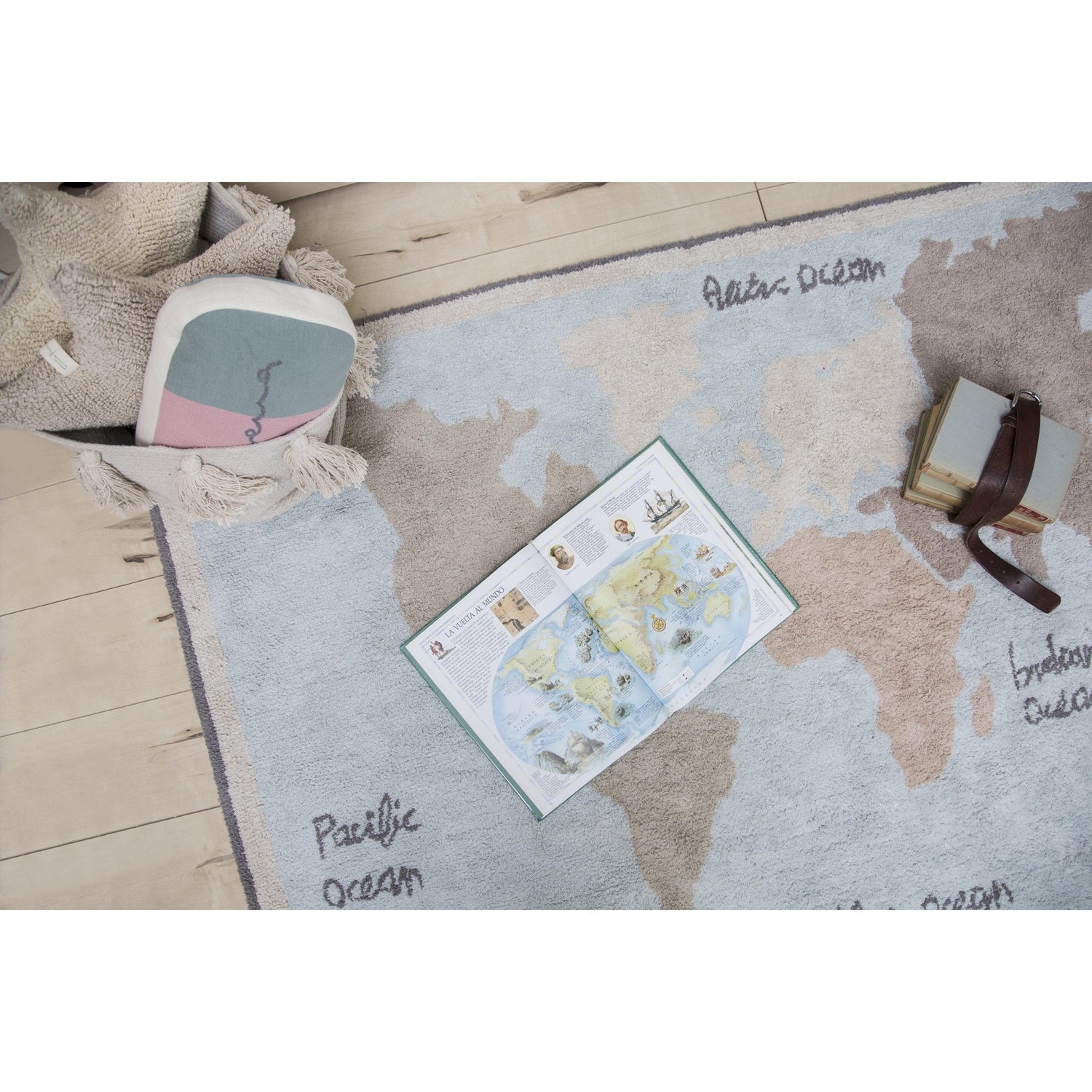 Rugs by Roo | Lorena Canals Vintage Map Machine Washable Kids Area Rug-C-VINTMAP