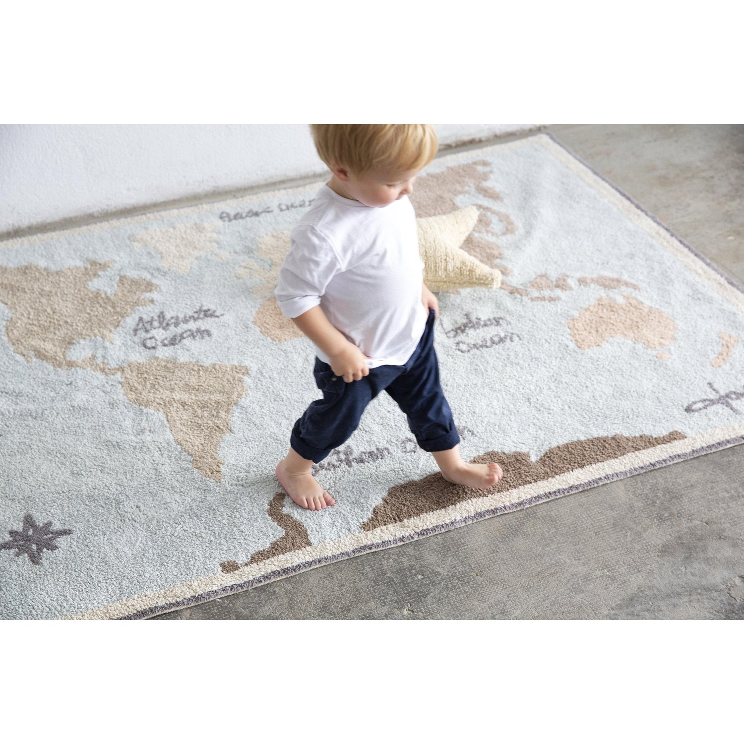 Rugs by Roo | Lorena Canals Vintage Map Machine Washable Kids Area Rug-C-VINTMAP