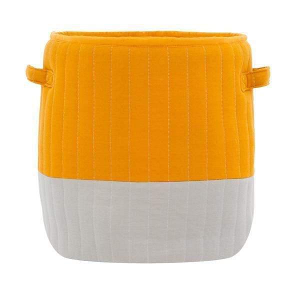 Rugs by Roo | Nico & Yeye Organic Cotton Mod Quilted Orange Gray Storage Basket-SG-QBAS-1312-12