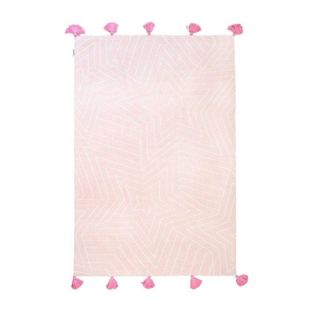 Rugs by Roo | Nico & Yeye Knitted Pink Star with Pink Tassels Area Rug-R-STAR-0406-3