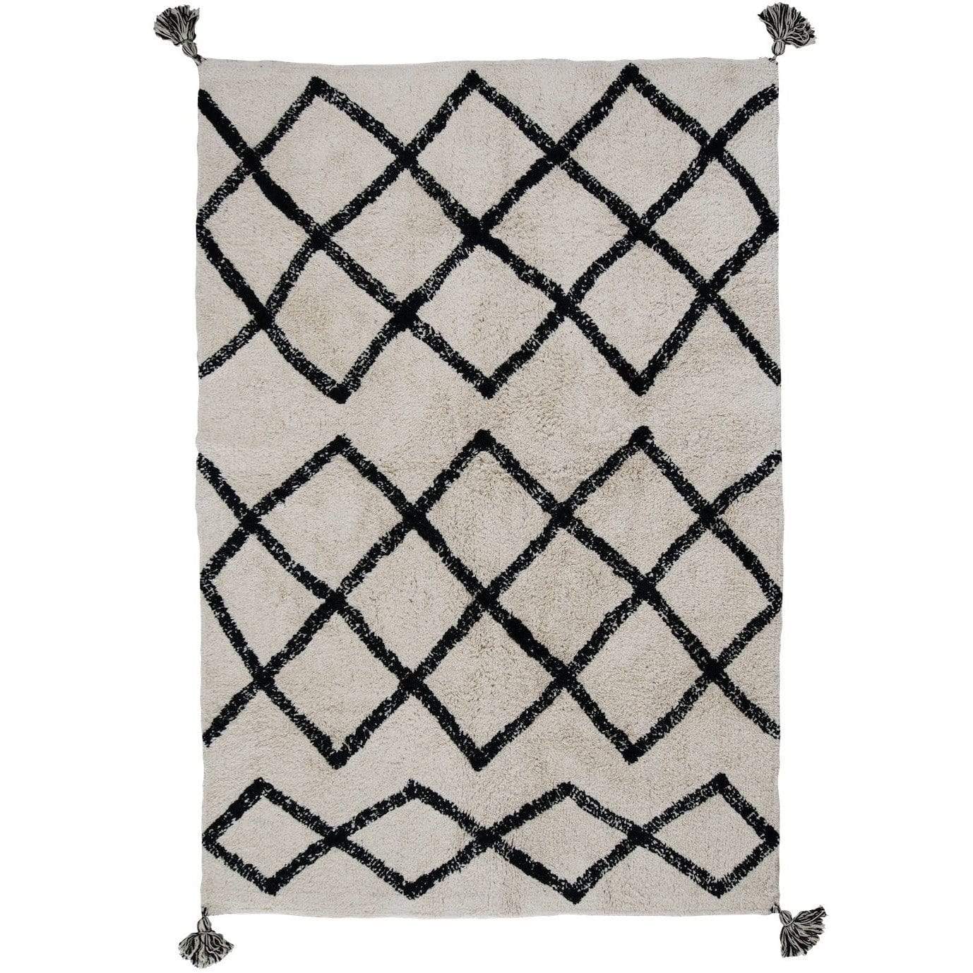 Rugs by Roo | Oh Happy Home! Cotton Berber Black Washable Area Rug-SHF-CBR-BLK