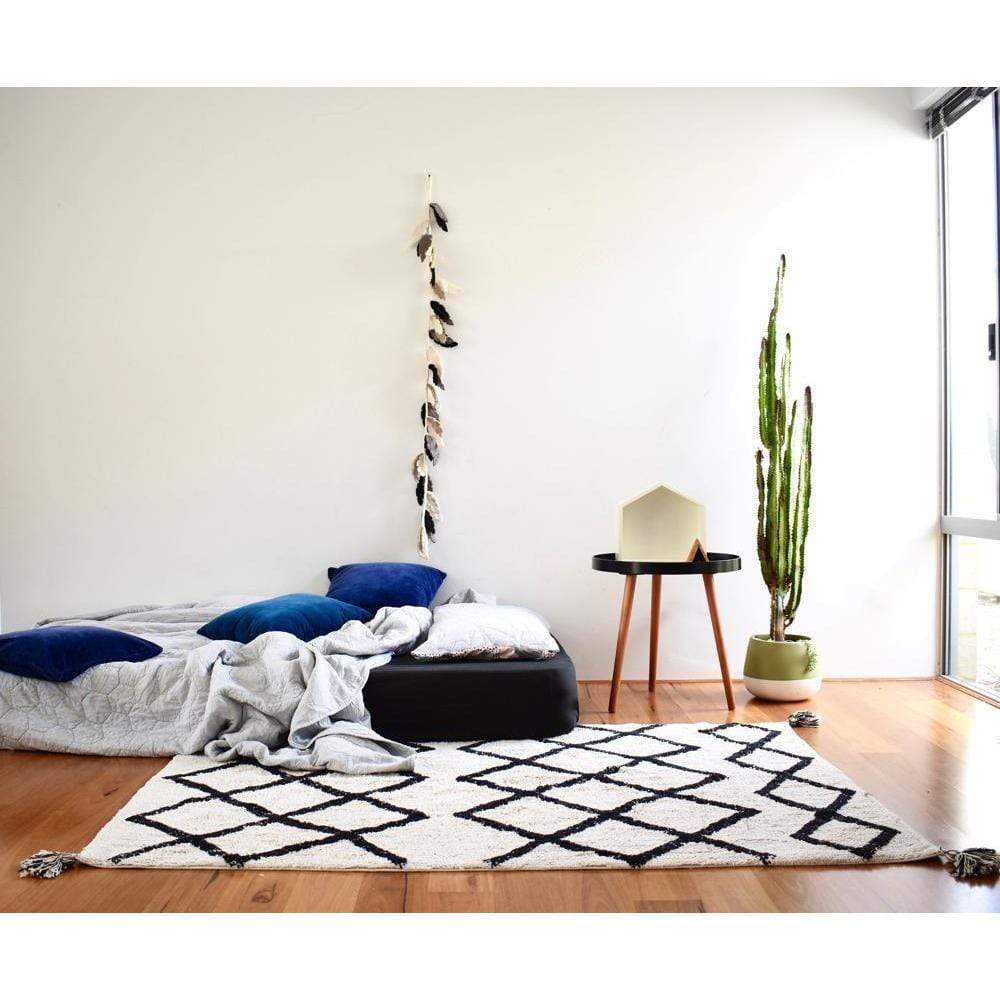 Cotton Berber Black Washable Area Rug, Oh Happy Home! GoodWeave