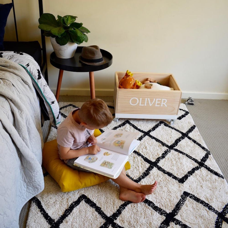 Cotton Berber Black Washable Area Rug, Oh Happy Home! GoodWeave