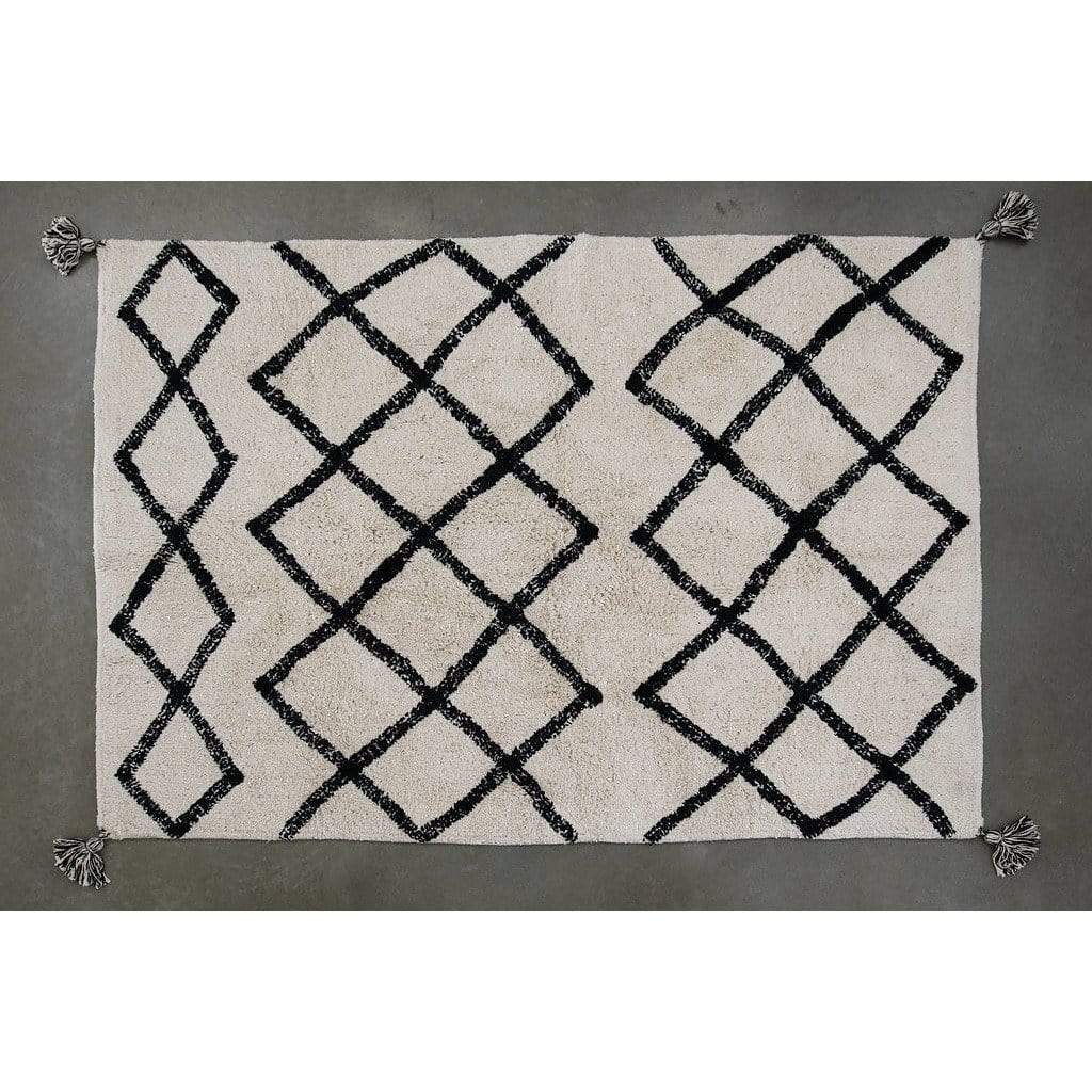 Oh Happy Home! Grid Grey Washable Cotton Area Rug Free Shipping - Rugs by  Roo