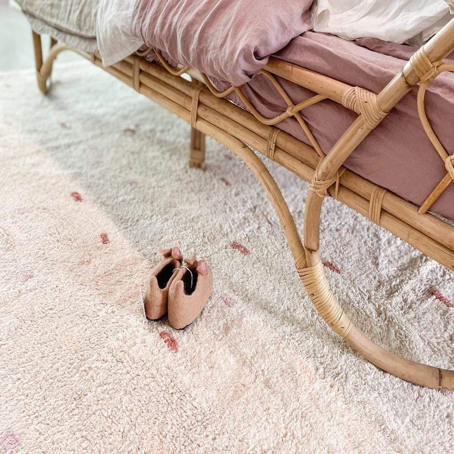Oh Happy Home! Cotton Berber Going Dotty Pink Washable Area Rug