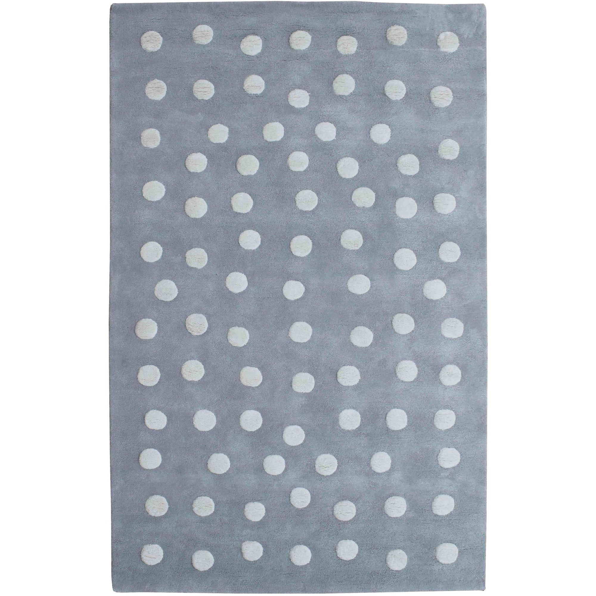 Rugs by Roo | Organic Weave Cotton Grey White Polka Dot Rug-OW-DOTGRY-0508