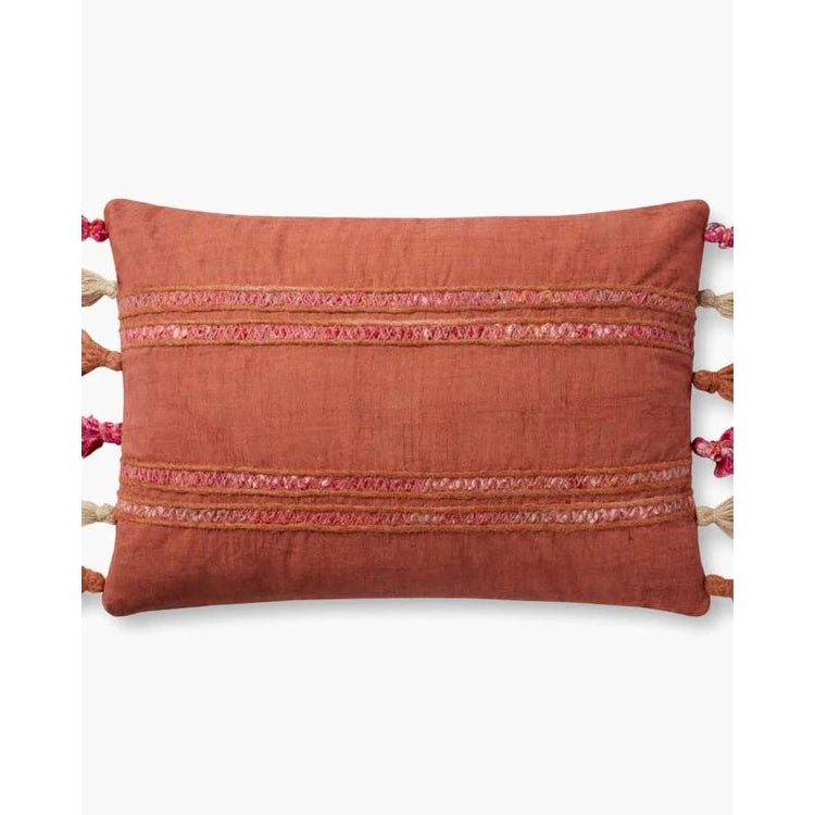 Decorative Shaggy Pillow (18-in x 18-in) - Rust